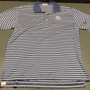 Peter Millar golf polo shirt mens top blue/white